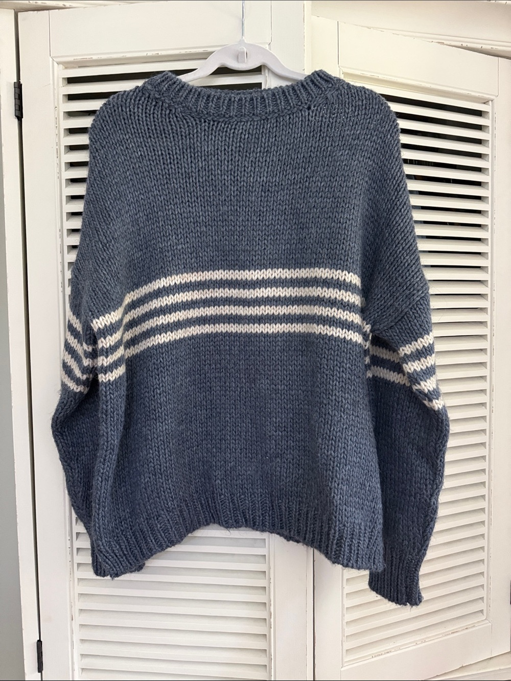 Mersea Women's Chunky Blue Stripe Sweater